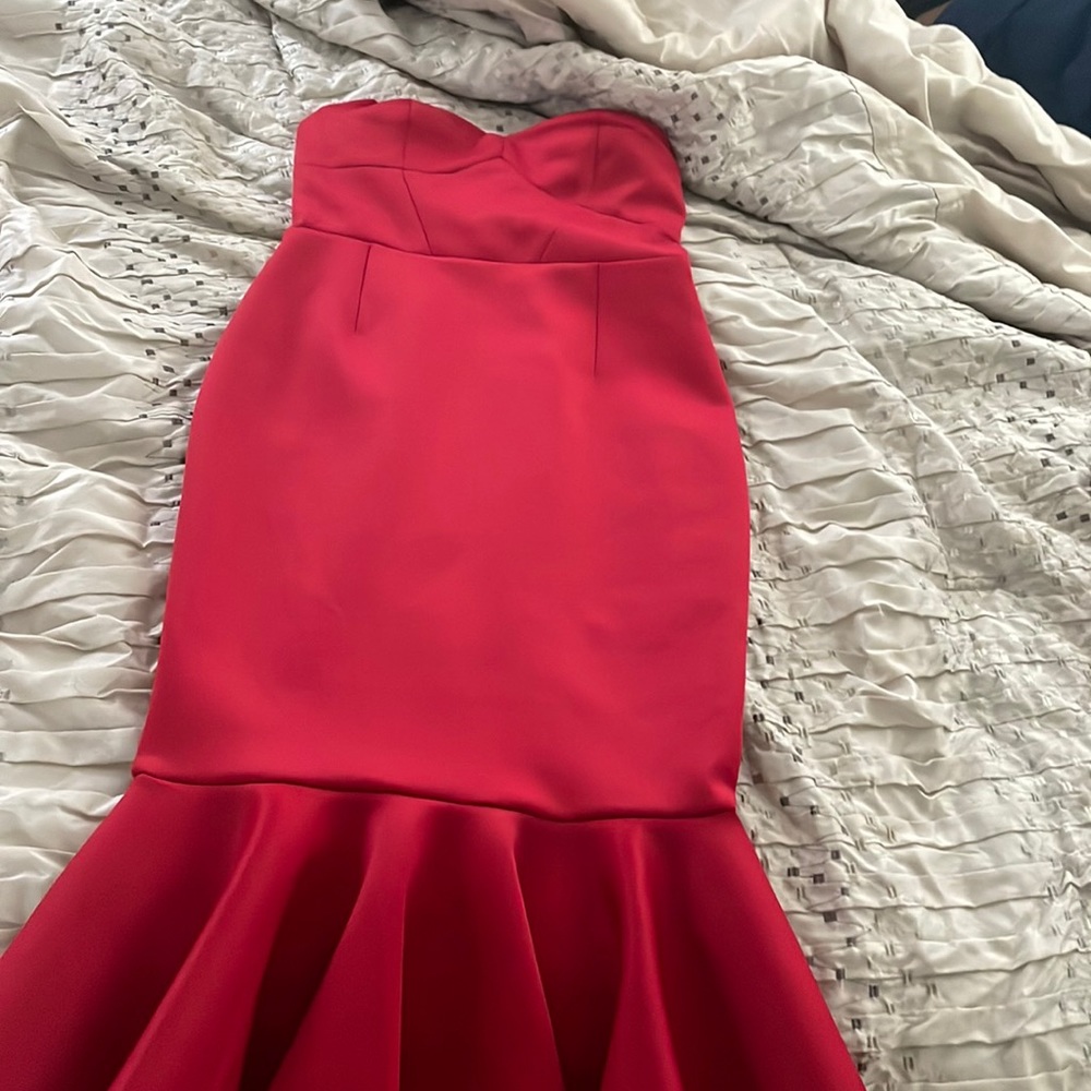 Red midi dress